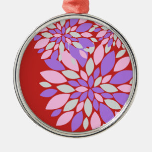 Magic Petals Lila blommor Julgransprydnad Metall