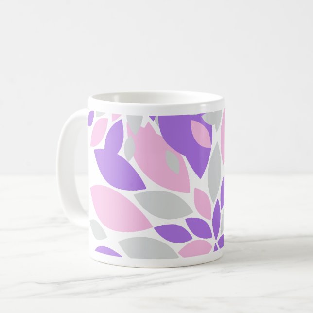 Magic Petals Lila blommor Kaffemugg (Framsida vänster)