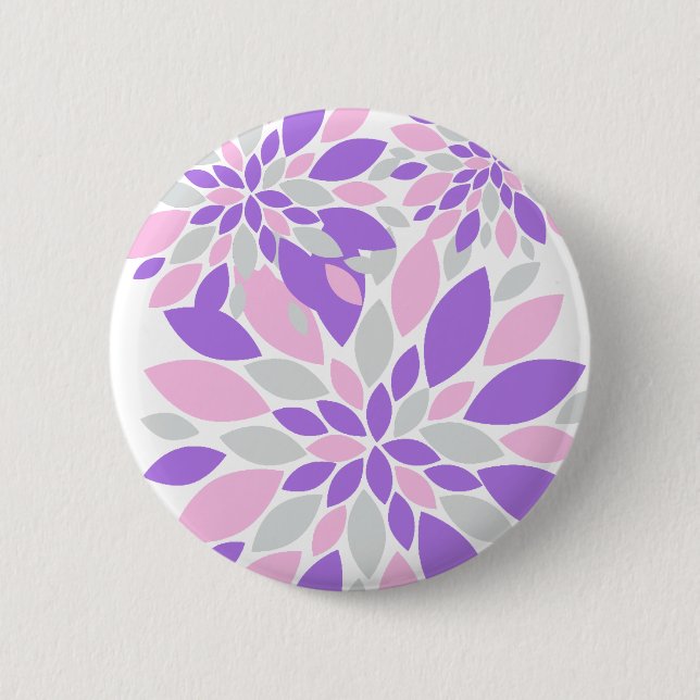 Magic Petals Lila blommor Knapp (Framsida)