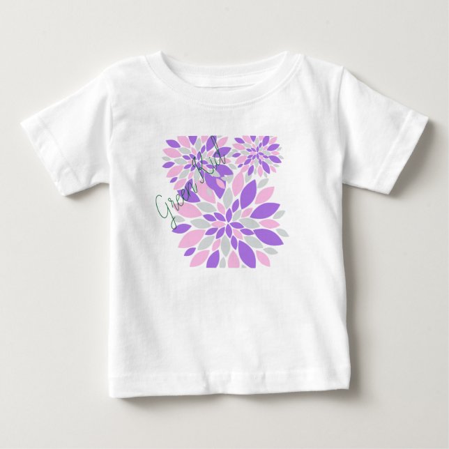 Magic Petals Lila blommor T Shirt (Framsida)