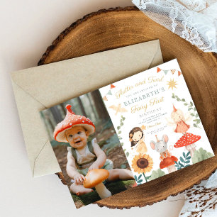 Magic Photo Enchanted Fairy First Birthday Inbjudningar