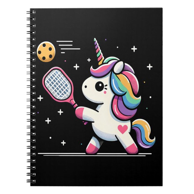 Magic Pickleball Unicorn - Funny Fantasy Player Anteckningsbok (Framsidan)