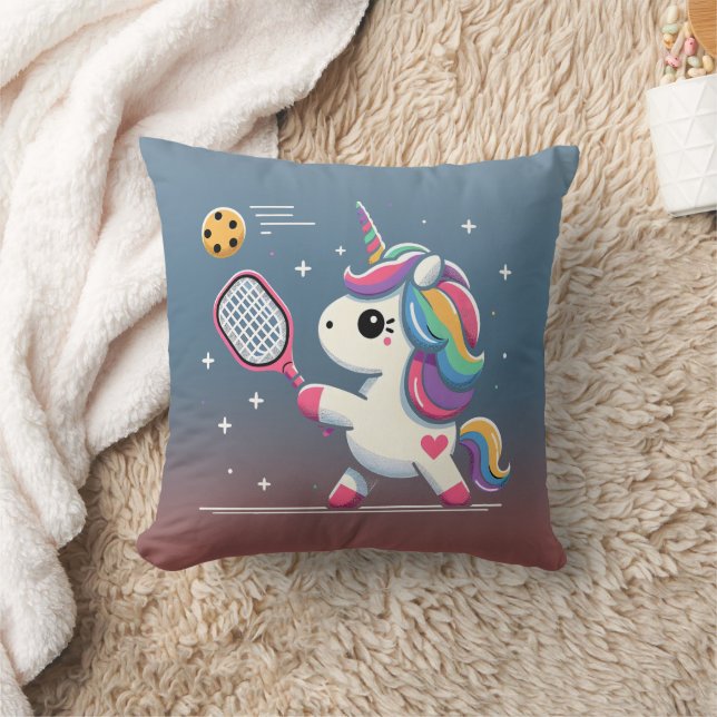 Magic Pickleball Unicorn - Funny Fantasy Player Kudde (Filt)
