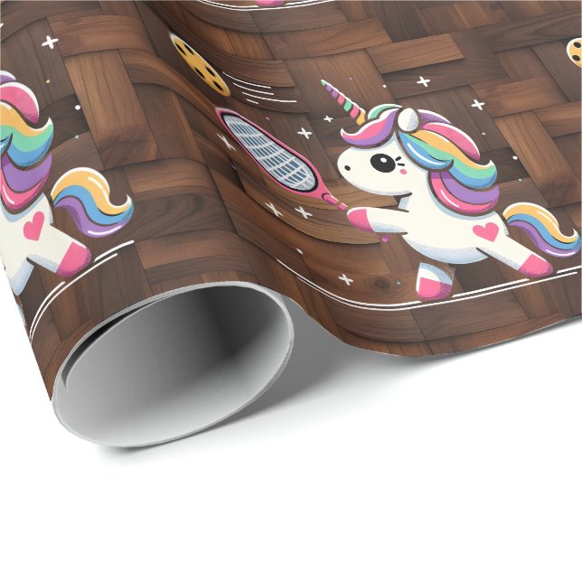 Magic Pickleball Unicorn - Funny Fantasy Player Presentpapper (Rullad Hörn)