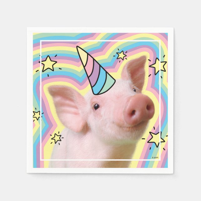 Magic Piglet Unicorn Pappersservett (Framsidan)