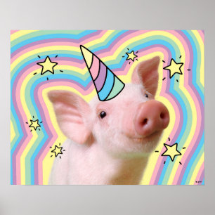 Magic Piglet Unicorn Poster