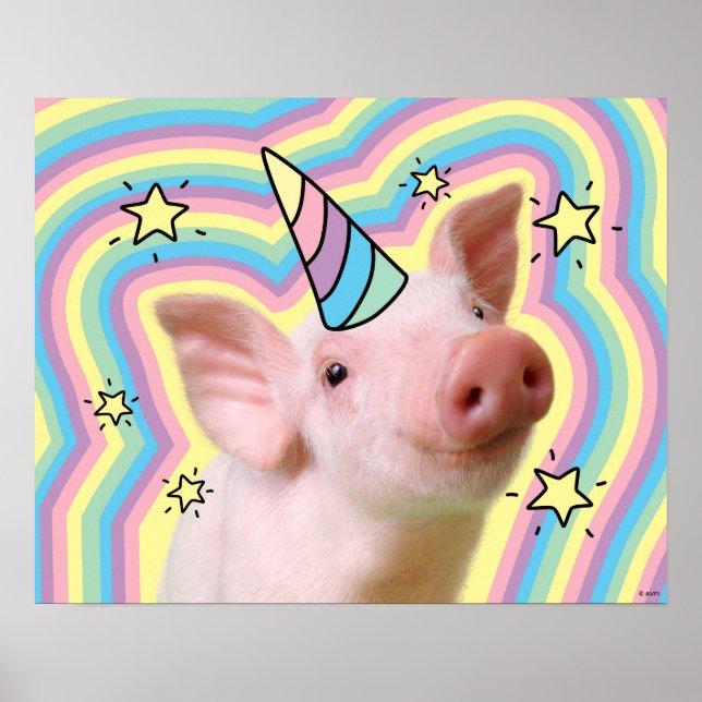 Magic Piglet Unicorn Poster (Framsidan)