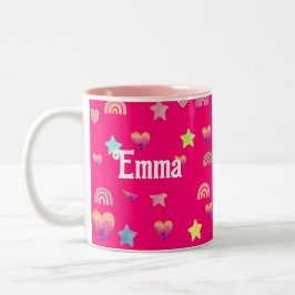 Magic pink candy world Två-Tonad mugg