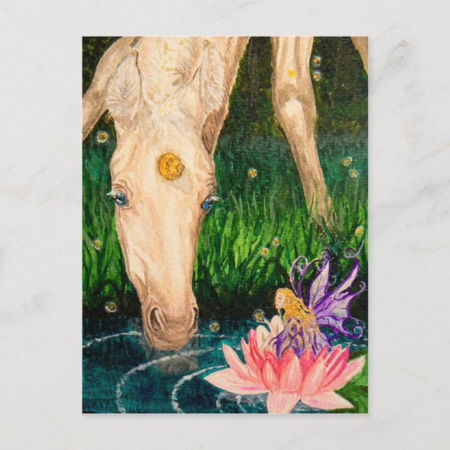 Magic Pond Unicorn & Fairy Fantasy vycard Vykort (Framsida)