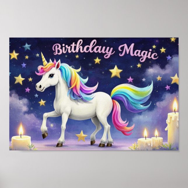 Magic poster Whimsical Unicorn party art (Framsidan)