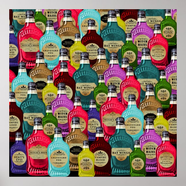 Magic Potion Apothecary Tonic Flaskor Poster (Framsidan)