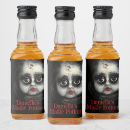 Magic Potion Creepy Goth Doll Halloween Spritflaskor Etikett