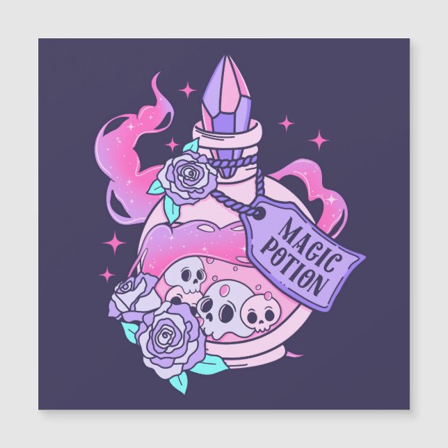 Magic Potion Cute Rosa Halloween Potion Flaska (Framsida)