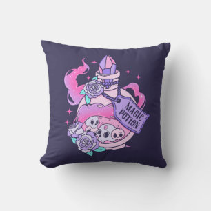 Magic Potion Cute Rosa Halloween Potion Flaska Kudde