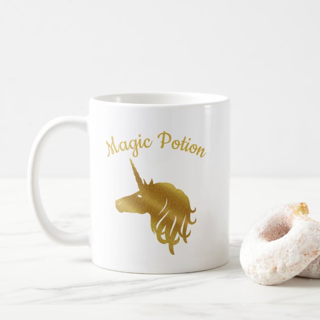 Magic Potion Guld Unicorn Mugg (Med munk)