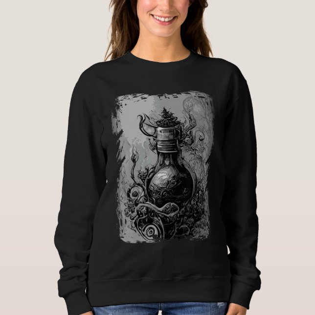 Magic Potion Occult Horror Illustration Gothic Wit T Shirt (Framsida)