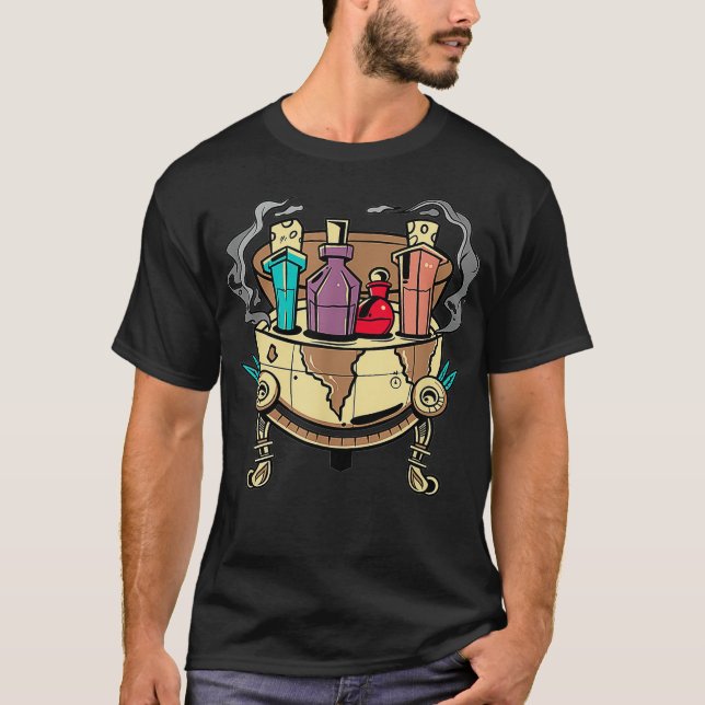 Magic Potions Magician Wizard T Shirt (Framsida)