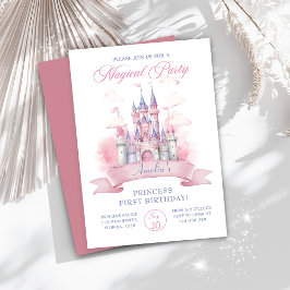 Magic Princess Castle 1:a födelsedagsinbjudan Inbjudningar