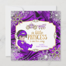 Magic Princess Girl Baby Shower Lila Brunette Inbjudningar