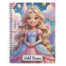 Magic Princess Notebook - Editable Namn