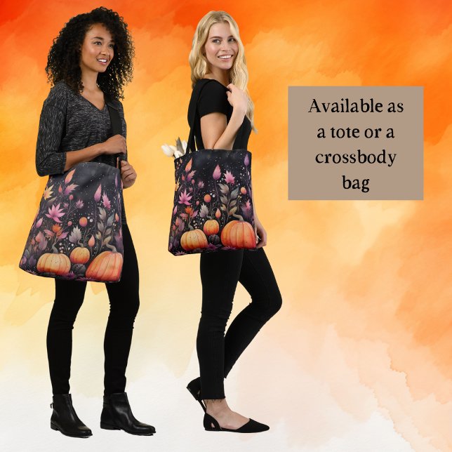 Magic Pumpkins Lila and Orange Autumn Foliage Tygkasse (Skapare uppladdad)