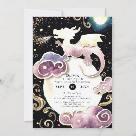 Magic Radiant Dragon Birthday Inbjudningar