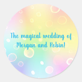 Magic Rainbow Bröllop Runt Klistermärke