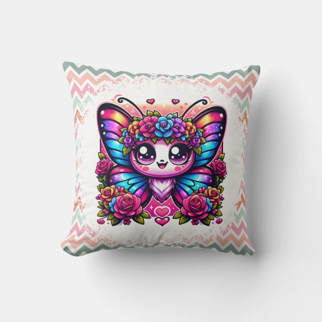 Magic Rainbow Butterfly Kudde (Framsida)