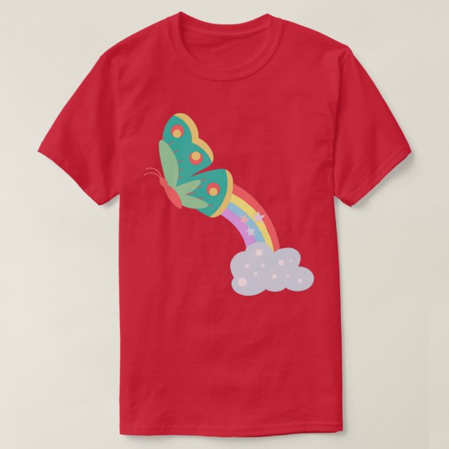Magic Rainbow Butterfly T Shirt (Design framsida)
