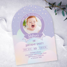 Magic Rainbow Little Stars Kids Photo Birthday