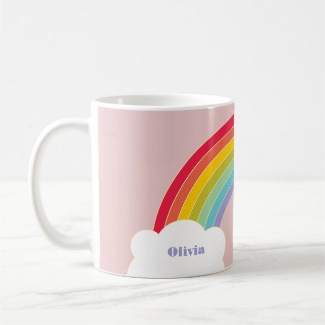 Magic Rainbow Personal Namn och Färg Kaffemugg (Vänster)