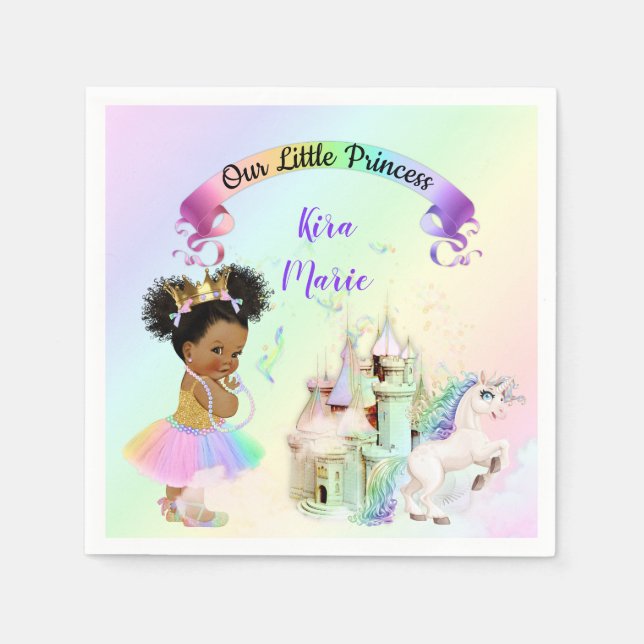 Magic Rainbow Princess Castle Unicorn Pappersservett (Framsidan)