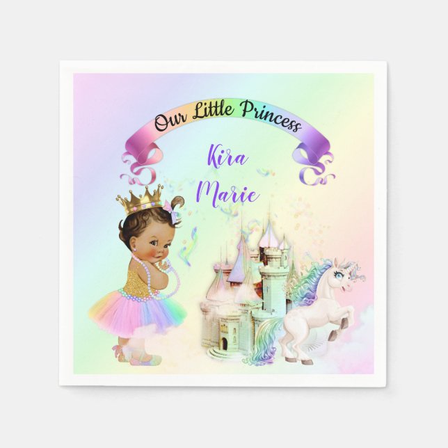 Magic Rainbow Princess Castle Unicorn Pappersservett (Framsidan)