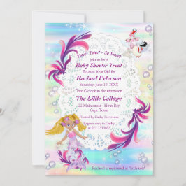 Magic Rainbow Sjöjungfru Bubbles-inbjudan Tack Kort
