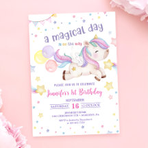 Magic Rainbow Unicorn 1:a födelsedagen Party