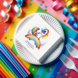 Magic Rainbow Unicorn Birthday Pappersservett