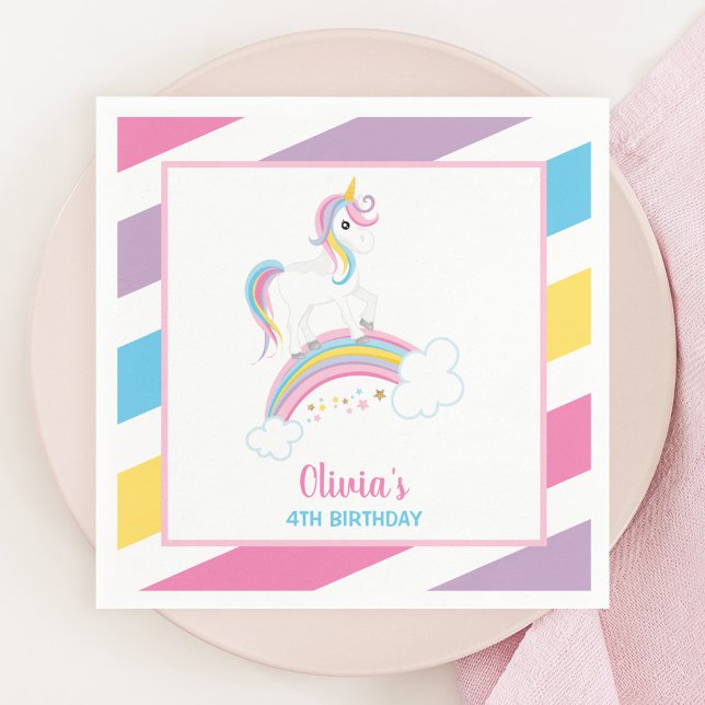 Magic Rainbow Unicorn Birthday Pappersservett (Skapare uppladdad)