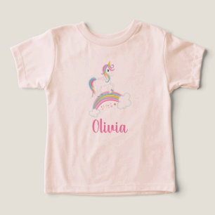 Magic Rainbow Unicorn Birthday Personlig T Shirt