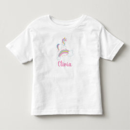Magic Rainbow Unicorn Birthday Personlig Tee Shirt
