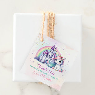Magic Rainbow Unicorn Birthday Tack Gåvor Etiketter