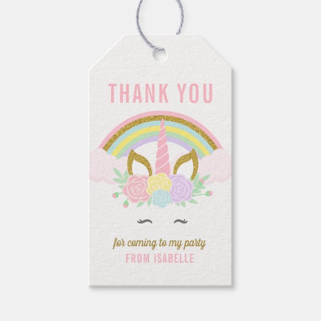Magic Rainbow Unicorn Gift-Märkre Presentetikett (Framsidan)