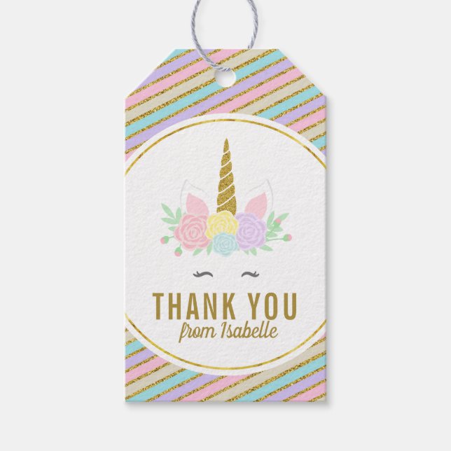 Magic Rainbow Unicorn Gift-Märkre Presentetikett (Framsidan)