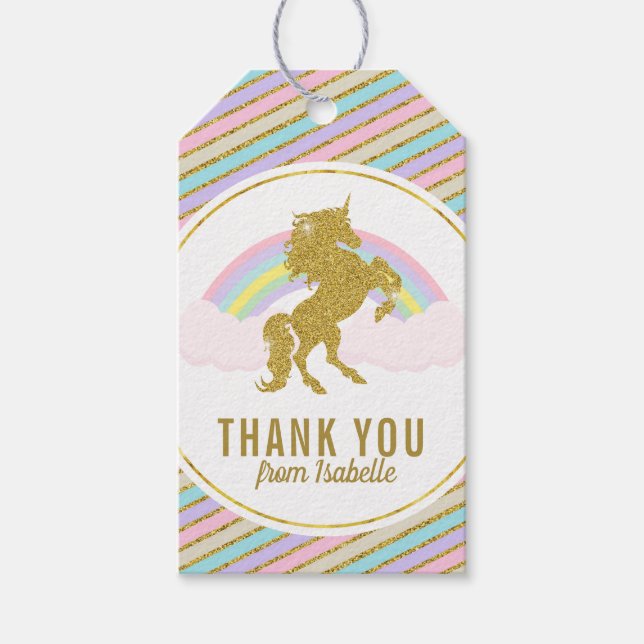 Magic Rainbow Unicorn Gift-Märkre Presentetikett (Framsidan)