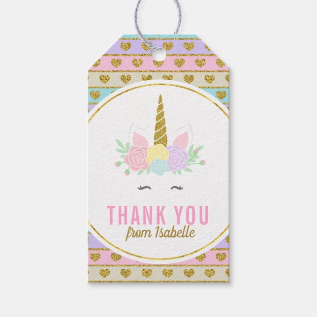 Magic Rainbow Unicorn Gift-Märkre Presentetikett (Framsidan)