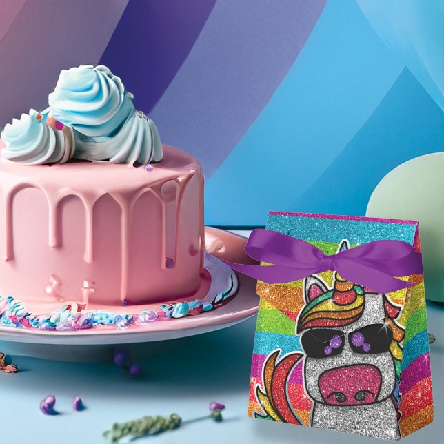Magic Rainbow Unicorn Glitter Whimsical Birthday Presentaskar (Skapare uppladdad)