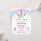 Magic Rainbow Unicorn Guld Glitter Girl Birthday Inbjudningar (Front/Back In Situ)