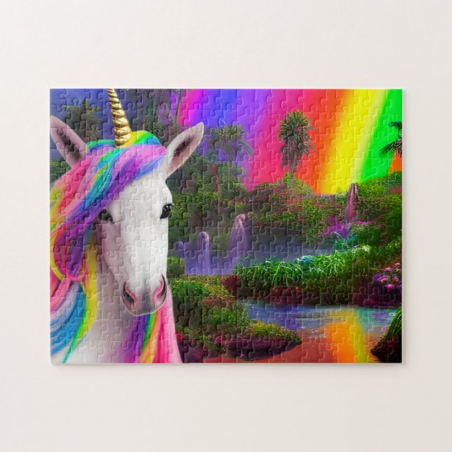 Magic Rainbow Unicorn Land Jigszle Puzzle Pussel (Horisontell)