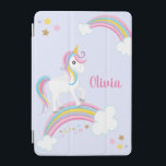 Magic Rainbow Unicorn Lila Personlig iPad Mini Skydd<br><div class="desc">En söt lila ipad cover med stjärnor och regnbåge. Personliggör med namn att göra en roligt till en tjej!</div>