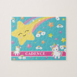 Magic Rainbow Unicorn Personlig Kids Pussel
