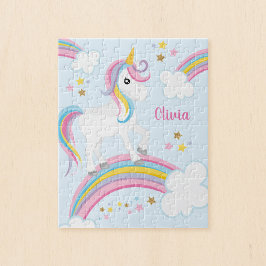 Magic Rainbow Unicorn Personlig Kids Pussel